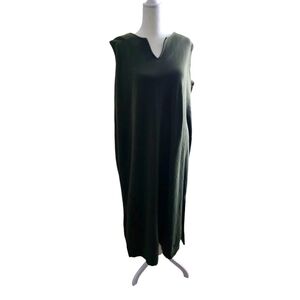 White Stag Sleeveless Olive V-Neck Dress Size 1X
